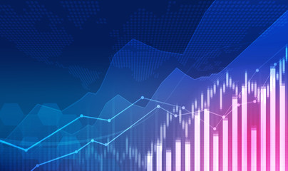 Candle stick graph chart of stock market investment trading, Bullish point, Bearish point. trend of graph vector design.