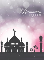 Ramadan Kareem illustration Greeting card with calligraphy