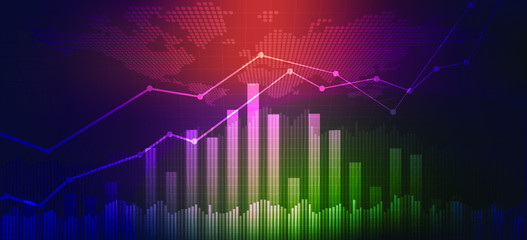 Candle stick graph chart of stock market investment trading, Bullish point, Bearish point. trend of graph vector design.
