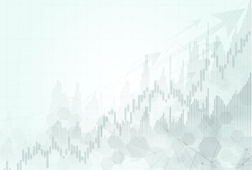 Fototapeta premium Candle stick graph chart of stock market investment trading, Bullish point, Bearish point. trend of graph vector design.