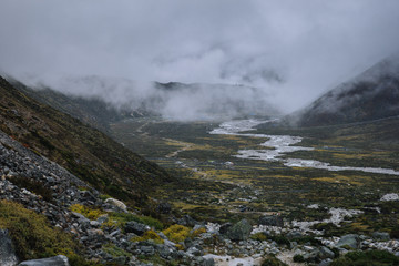 Beautiful valley in himalayan mountains