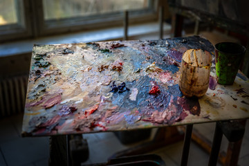 Artist's palette in the Studio