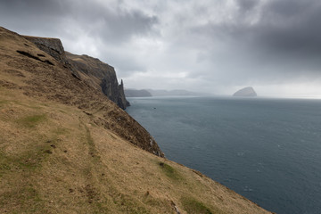 Stormy weather over the remote Faroe islands 