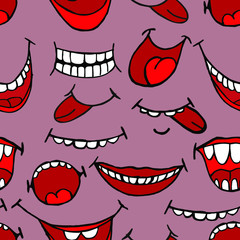 Vector illustration. Seamless bright abstract pattern in the form of smiles.	