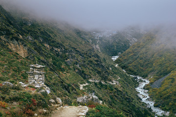 Mountain village and beautiful river