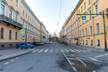 Empty streets in the centre of the city