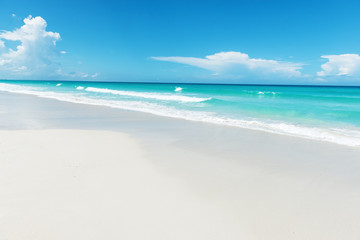 Fototapeta na wymiar beach with white sand and turquoise sea