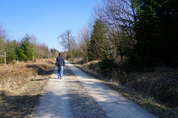 Obraz premium Ein Spaziergang im Hils bei Delligsen an einem sonnigen Tag im April