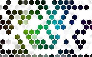 Light Multicolor, Rainbow vector cover with set of hexagons. Colorful hexagons on white backdrop. Beautiful design for your business advert.