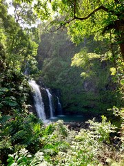 Obraz premium Three Bears waterfalls in the Road to Hana