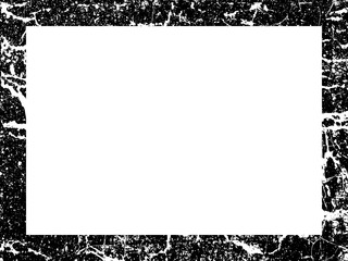 Grunge black frame. Banners, logos, Icons, labels and badges. Distressed textures shapes. Vector illustration