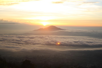 sunrise in the mountains