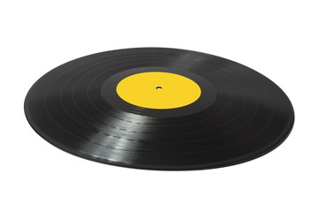 vinyl disc image black with yellow center