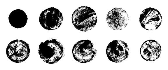 Grunge stamps collection, circles. Black banners, frames, insignias , logos, labels badges set handmade shapes. Vector