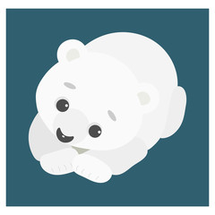 White teddy bear. Vector illustration