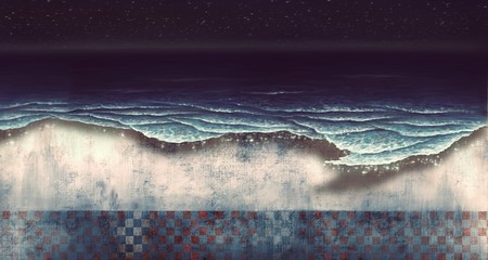 Painting of surreal sea