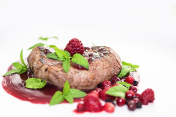 grilled meat with topping