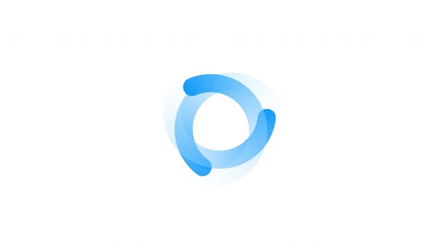 Round icon for joining download downloads. Three semicircles with a gradient. Alpha channel. Looped 2D animation. 4K