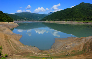 Georgia. Ananuri. Beautiful Zhinvali reservoir.