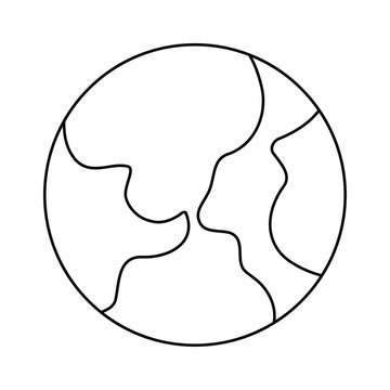 planet earth , line style icon