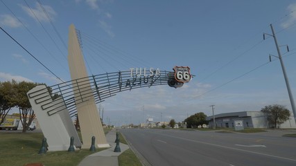 The famous Route 66 Gate in Tulsa Oklahoma - USA 2017