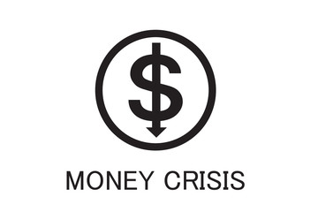 Money crisis icon vector