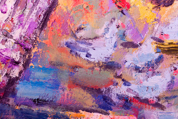 Artists oil paints multicolored closeup abstract background