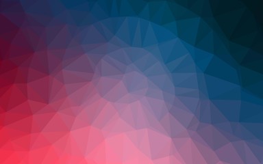 Light Blue, Red vector triangle mosaic cover. Brand new colorful illustration in with gradient. Polygonal design for your web site.