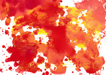 Gouache texture in red and yellow color scheme
