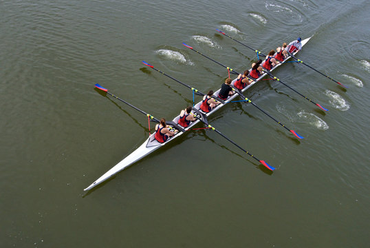 Octuple scull (8x) always coxed, mainly for juniors and exhibition
