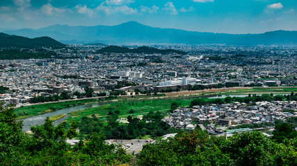 Fototapeta premium Kyoto city view, Arashiyama district. 