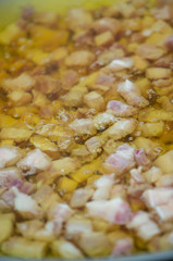 thai food fried pork cooking