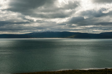 clouds over lake