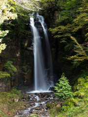 Fototapeta na wymiar Ono no Taki waterfall in scenic Kiso valley - Nagano prefecture, Japan