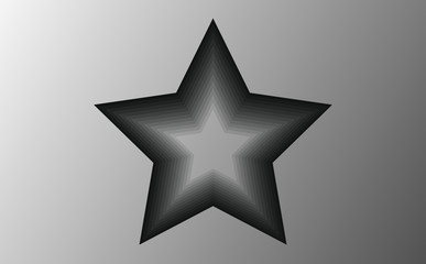 Star icon in flat style. Shape vector illustration on white isolated background. Geometric emblem business concept.