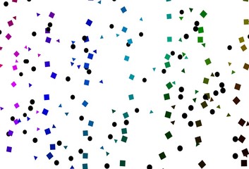 Light Multicolor, Rainbow vector template with crystals, circles, squares.