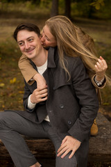 Fototapeta premium married couple happy family