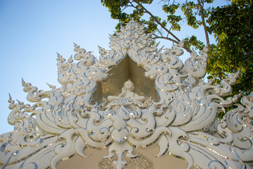 A beautiful view of white temple at Chiang Rai, Thailand.