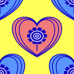 Folk heart pattern
