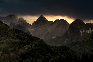 Fototapeta na wymiar dolomites mountain Italy sunset