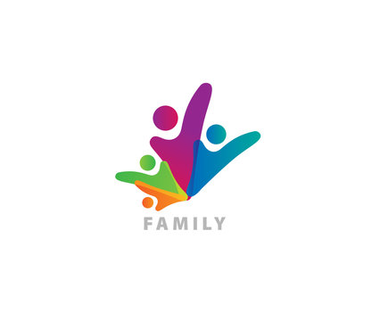 Colored Family logo design	
