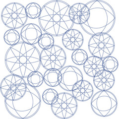 Design calendar 2021 year in trendy ornamental style. Stationery planner template. Vector illustration. Week starts on Monday. Set of 12 months. Made in blue and white colors