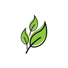 green leaf ecology nature vector icon
