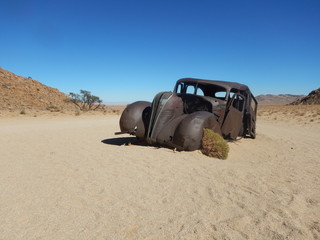 Abandoned car in the Namib Desert, Namibia