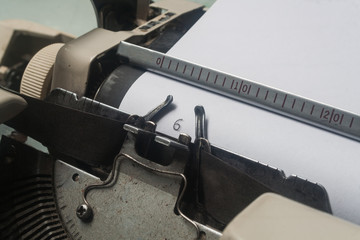 number 6 old typewriter writing