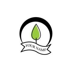 Obraz premium green leaf ecology nature vector icon 