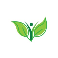 green leaf ecology nature vector icon
