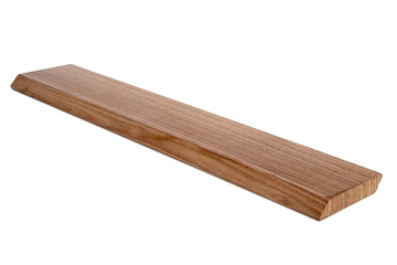 Plank made of thermal wood on a white background