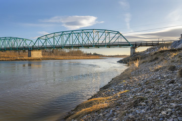 Old Man River Bridge at Fort MacLeod, Alberta, Canada