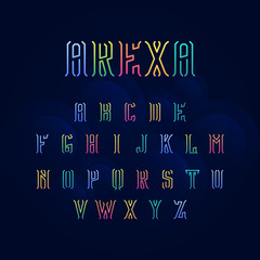 Fototapeta na wymiar Colorful Arexa abstract vector font design